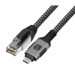 Techly ICOC U3C-RJ45-010 networking cable h&otilde;bedane, must 1 m Cat6 F/UTP (FTP)