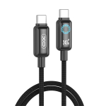 XO kaabel NB-Q312A PD USB-C - USB-C 1,0m 240W, must LED-n&auml;idikuga
