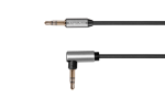 Kruger&Matz Basic spiraalkaabel, 3,5 mm nurkpistik &ndash; 3,5 mm sirge pistik