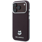 Bordoopunane KARL LAGERFELD &uuml;mbris IPHONE 18 Pro Max/ 17 Pro Max (Grained Choupette Head Metal) jaoks, &uuml;hildub MagSafe'iga