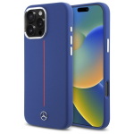 Mercedes Silicone punane Stripe MagSafe &Uuml;mbris jaoks iPhone 16 Pro Max - tumesinine