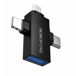 Borofone Adapter BV26D - USB to Lightning/Type C/Micro USB - must
