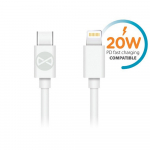 "Forever" kabelis USB-C - "Lightning" 1,0 m 20W baltas