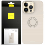 Spacecase Silikoninis dėklas su žiedu iPhone 14 Pro Max kaulo spalvos