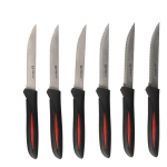 Alpina INOX roostevabast terasest steikinoad, 23 cm, 6 tk, mustad