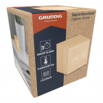 Grundig digitaalne LED-&auml;ratuskell termomeetri ja kalendriga, helepruun