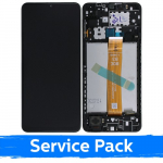 Ekranas skirtas Samsung A127 A12s (Nacho) juodas su rėmeliu (Service Pack)