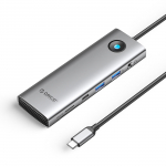 Orico PW11 9-&uuml;hes USB-C dokkimisjaam 2x USB-A 3.0 1x USB-C 3.0 1x USB-C PD 100W 1x HDMI 4K 60Hz 1x microSD/SD 1x RJ45 2.5G Ethernet 1x Audio 3.5 mm - hall