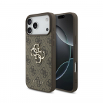 Case Guess PU 4G Metal Logo Apple iPhone 18 Pro brown