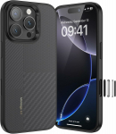 Benks Montage magnetinis Armor Pro Kevlar dėklas su metaliniu rėmeliu 600D+1500D (MF65) iPhone 16 Pro juodas (su kameros valdymo mygtuku)