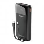 Dudao K15Pro Power Bank 20000mAh 22.5W PD USB-C / USB-A / sisseehitatud Lightning ja USB-C kaablid - must