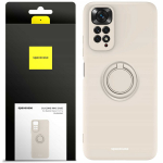 Spacecase Silikoninis dėklas su žiedu Redmi Note 11/11s kaulo spalvos