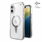 Speck Presidio Perfect-Clear ClickLock & MagSafe &uuml;mbris seadmele iPhone 16 Plus, Clear / Chrome Finish / Serene Silver v&auml;rvitoonis
