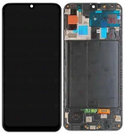 LCD ekraan Samsung A505 A50 2019 puuteekraani ja raamiga must originaal (service pack)