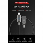 USB kabelis USAMS "SJ154" juodas "Lightning" 120cm (su LED indikatoriumi)