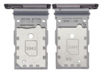 SIM kortelės laikiklis Samsung S911/S916 S23/S23 Plus Dual Black originalus (service pack)