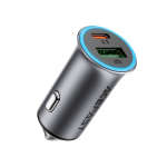 Automobilinis įkroviklis Acefast B16 95W USB-C/USB-A pilkas