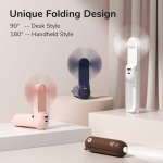 Jisulife Life8 Mini kaasaskantav USB-k&auml;siventilaator 2000 mAh akupanga ja taskulambiga &ndash; valge