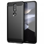 Carbon Case Paindlik kate TPU &uuml;mbris Nokia 2.4 musta v&auml;rvi