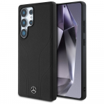 Mercedes Leather Debossed Lines MagSafe &uuml;mbris jaoks Samsung Galaxy S25 Ultra - must