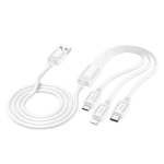 Laidas 3in1 USB A į Lightning / Micro USB / USB C Hoco 2A 1 m X74 baltas