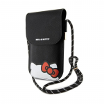 Hello Kitty Hiding Kitty Cord kunstnahast p&otilde;iki &uuml;le keha kantav telefonikott, must