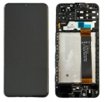 Ekranas Samsung A135 A13 4G 2022 su lietimui jautriu stikliuku ir rėmeliu Black originalus (service pack)