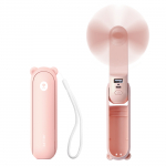 Jisulife k&auml;siventilaator Life8, kaasaskantav USB-ventilaator 2000mAh akupanga funktsiooni ja taskulambiga - roosa
