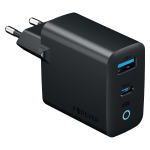 Forever Vibe-TC45AC GaN PD QC laadija 1x USB-C 1x USB 45W tumehall