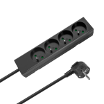 REBEL Prantsuse t&uuml;&uuml;pi 4 pesaga l&uuml;litita pikendusjuhe, 1,5 m, 3 x 1,0 mm, must