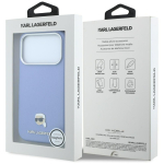 Helesinine KARL LAGERFELD &uuml;mbris IPHONE 18 Pro Max/ 17 Pro Max (Grained Karl Head Metal) jaoks, &uuml;hildub MagSafe'iga