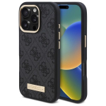 GUESS &uuml;mbris jaoks IPHONE 16 Pro Max compatible with MagSafe GUHMP16XU4GPRK (PU 4G Logo Plate) must