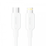 USB-C į Lightning kabelis 3A 480Mbps 1m BALTA