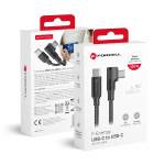 Cable USB C to USB C Forcell F-Energy QC4.0 PD 5A 100W Cafule 90&deg; 2 m CC-1Deg black