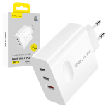 Blavec seinalaadija BC-11 GaN - USB + 2xType C - QC PD 65W 3A (TCBC11G-U2CW653A) valge