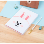 Line Friends A5 pl&uuml;&uuml;sist m&auml;rkmik, valge