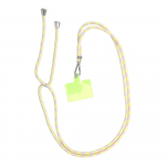 SWING (6mm) telefono dirželis, telefono pakabukas su reguliuojamu ilgiu / virvelės ilgis 165 cm (maks. 82,5 cm kilpoje) / ant peties arba kaklo &ndash; pilkas&ndash;geltonas