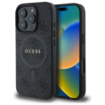 Guess 4G Ring Classic Logo MagSafe &uuml;mbris jaoks iPhone 16 Pro Max - must