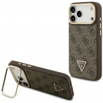 Guess 4G PU Triangle Logo & Alus Camera Magsafe &Uuml;mbris jaoks iPhone 17 Pro Max - Brown