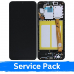 LCD Ekraan &Uuml;hildub Samsung A202 A20e Must Koos Frame (Service Pack)