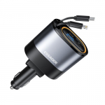 Autolaadija Essager "Smart" must 45W (integreeritud 2in1 kaabel)