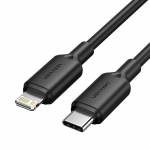USB-C į Lightning kabelis 3A 480Mbps 1m JUODAS