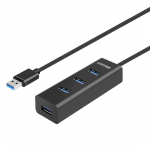 UNITEK Y-3089 sąsajos &scaron;akotuvas USB 3.2 Gen 1 (3.1 Gen 1) Type-A 5000 Mbit/ai Juoda