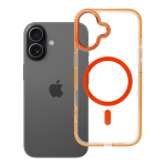 &Uuml;mbris iPhone 17 Frame Clear Hybrid Mag Cover &uuml;hilduv MagSafe-ga hermes oranž