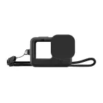 Puluz silikoon&uuml;mbris GoPro HERO12, HERO11, HERO10 ja HERO9 Blackile objektiivikatte ja rihmaga (must)
