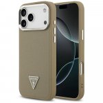 GUESS &uuml;mbris jaoks IPHONE 17 Pro Max compatible with MagSafe GUHMP17XPGTSPSW (Grained PU Triangle Logo) brown