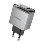 Borofone Įkroviklis BN20 Lena (m) - USB + Type C - PD 35W pilkas