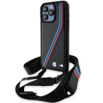 BMW M Edition Carbon Tricolor Lines & Strap &uuml;mbris jaoks iPhone 15 Pro Max - must