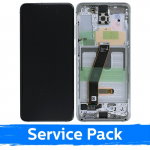 LCD ekraan &uuml;hilduv Samsung G980 (G981) S20 raamiga / Cloud White / (Service Pack)