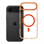 &Uuml;mbris iPhone 17 AIR Frame Clear Hybrid Mag Cover &uuml;hilduv MagSafe-ga hermes oranž